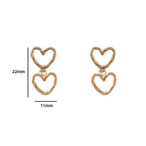 Day & Eve by Go Dutch oorbellen double hearts E3772-2