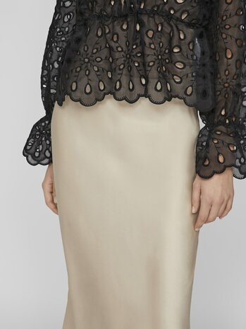 Vila Viellette high waist middellange rok 