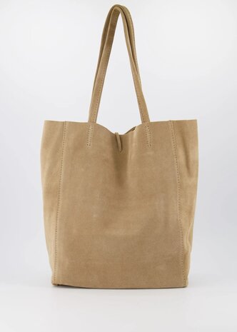 Suede shopper sand