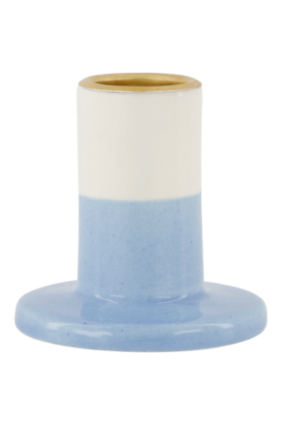 Zusss kandelaar keramiek S blauw wit