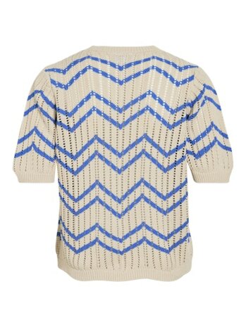 Vila top viautra stripe birch/blue