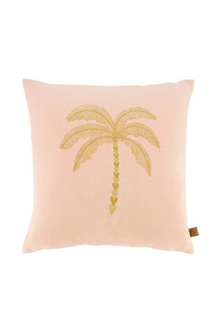 Zusss kussen palmboom streep 45x45 cm roze/honing