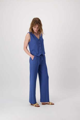 Zusss broek krijtstreep blauw