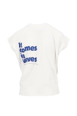 Zusss t-shirt met opgerolde mouwen met tekst