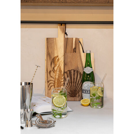 Set van 2 cocktailglazen met rietjes