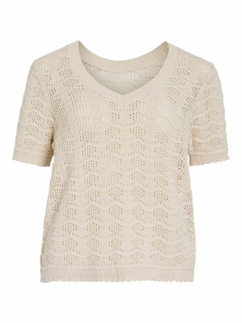 Vila top Vicoby birch gebreid *biologisch katoen*