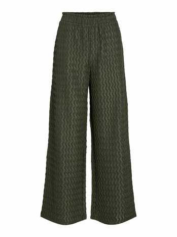 Vila broek hight waist Viromila groen *gerecycled polyster*