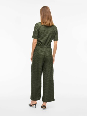 Vila broek hight waist Viromila groen *gerecycled polyster*