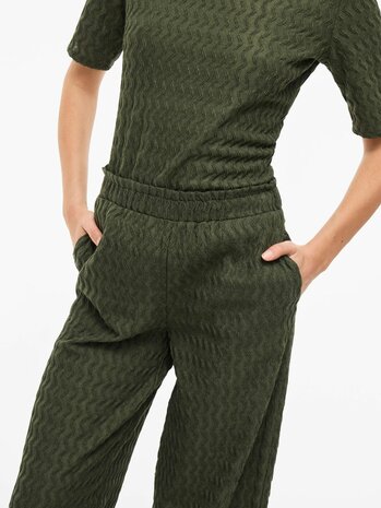 Vila broek hight waist Viromila groen *gerecycled polyster*