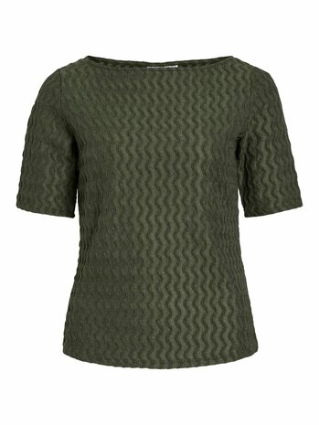 Vila boothals top Viromila groen *gerecycled polyester*