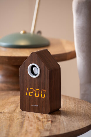 Alarmklok Cuckoo LED darkwood