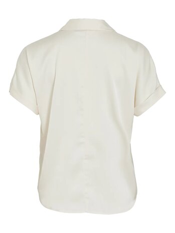 Vila glanzende blouse Vienna clouddancer *gerecycled polyester* 