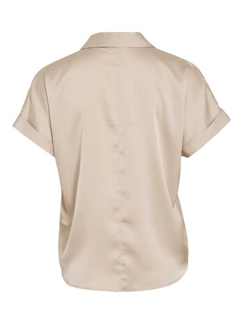 Vila glanzende blouse Vienna cement *gerecycled polyester* 