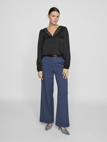 Vila broek wide leg vivarone indigo blue
