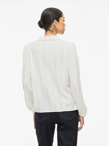 Vila blouse Vizania wit *gerecycled polyester* 