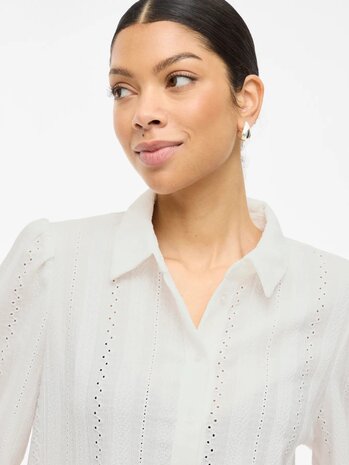 Vila blouse Vizania wit *gerecycled polyester* 