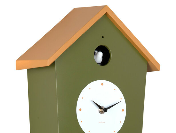 Wandklok Cuckoo light army green-ocre
