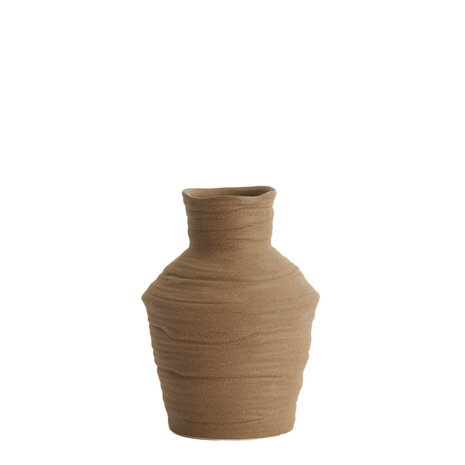 Vaas deco greccio keramiek mat bruin 