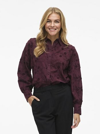 Vila blouse Visimone fig red *100% biologisch katoen*