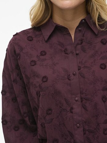 Vila blouse Visimone fig red *100% biologisch katoen*