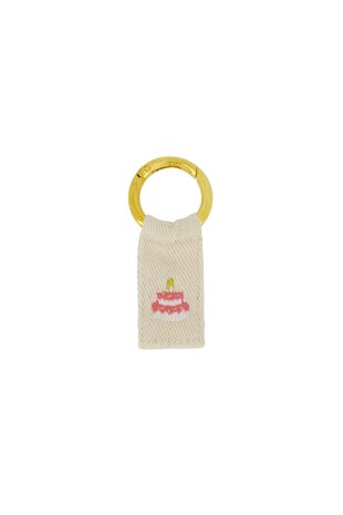 Zusss ansichtkaart met sleutelhanger taart wit/roze