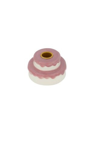 Zusss kandelaartje taart roze/wit