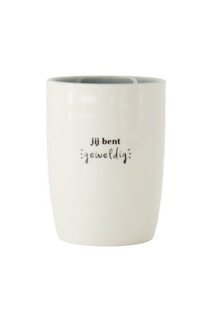 Zusss koffiemok je bent geweldig wit/grijsblauw
