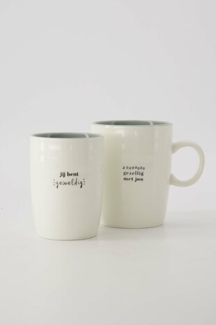 Zusss koffiemok je bent geweldig wit/grijsblauw