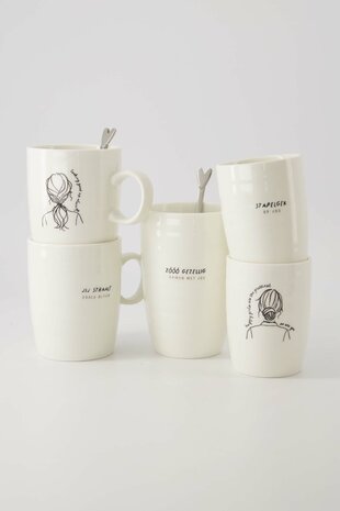 Zusss koffiemok stapelgek op jou wit/zwart