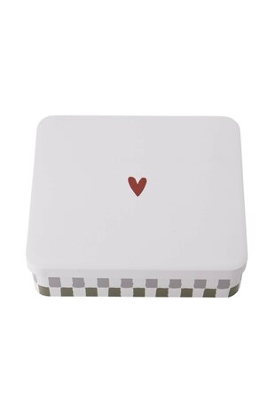 Zusss koekblik hartje rood - grijs - groen