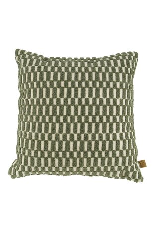 Zusss kussen corduroy/velvet 45x45 cm offwhite/groen