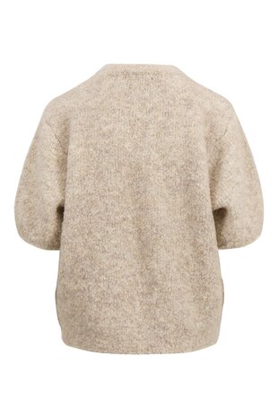 Zusss boucle trui  met ronde hals - beige
