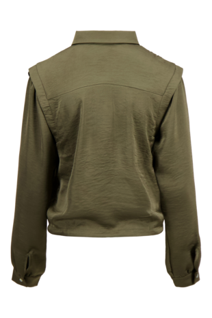 Zusss satijnen blouse - moss green