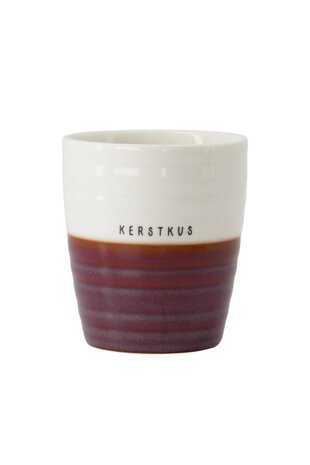Zusss koffiemok kerstkus wit/donkerrood