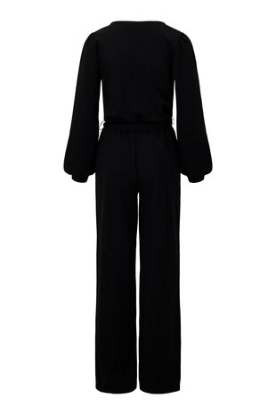 Zusss overslag jumpsuit zwart met lurex