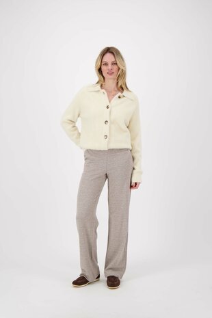 Zusss jaquard broek tweekleurig beige/offwhite 