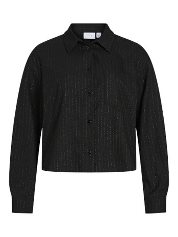 Vila kort blouse jasje met zilverdraad