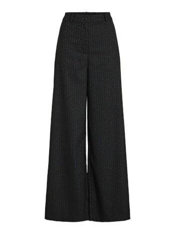 Vila wide leg broek Vimagnolia black, silver
