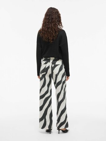 Vila printed wide leg jeans vifreya birch-black