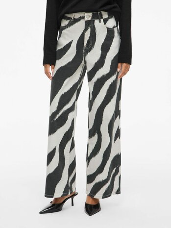 Vila printed wide leg jeans vifreya birch-black