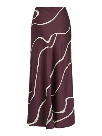 Vila Viellette high waist middellange rok print fig