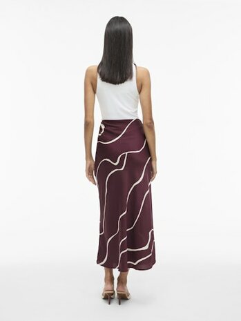 Vila Viellette high waist middellange rok print fig