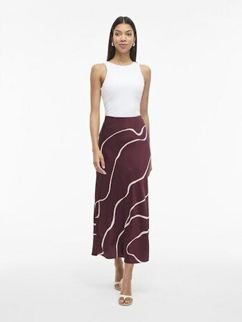 Vila Viellette high waist middellange rok print fig