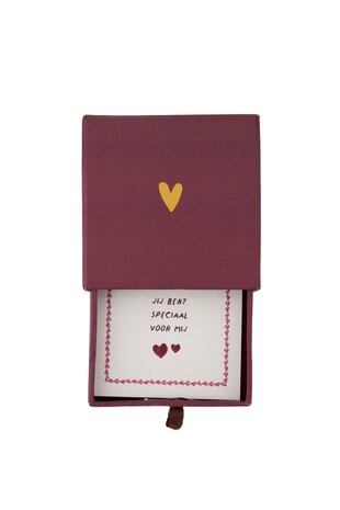 Zusss armband hartje in schuifdoosje rood