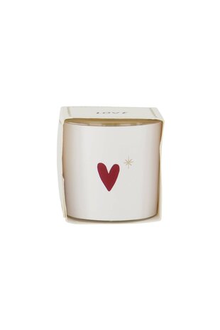 Zusss geurkaarsje in wikkel hartje wit rood goud