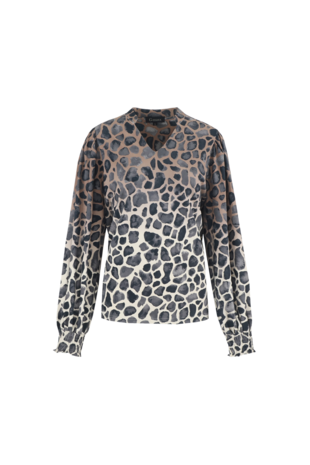 G-Maxx top Darina wood ash/grey brown print