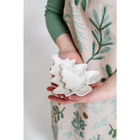 Schaal kerstboom set/2 wit