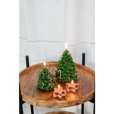 Kaars handpainted kerstboom S