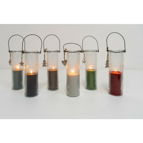 Kaars in glas tube dirk taupe