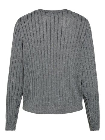 Vila glitter vest black, silver